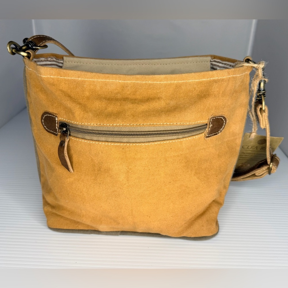 Clea Ray Upcycled Canvas Crossbody Bag Purse NWT - Picture 2 of 5